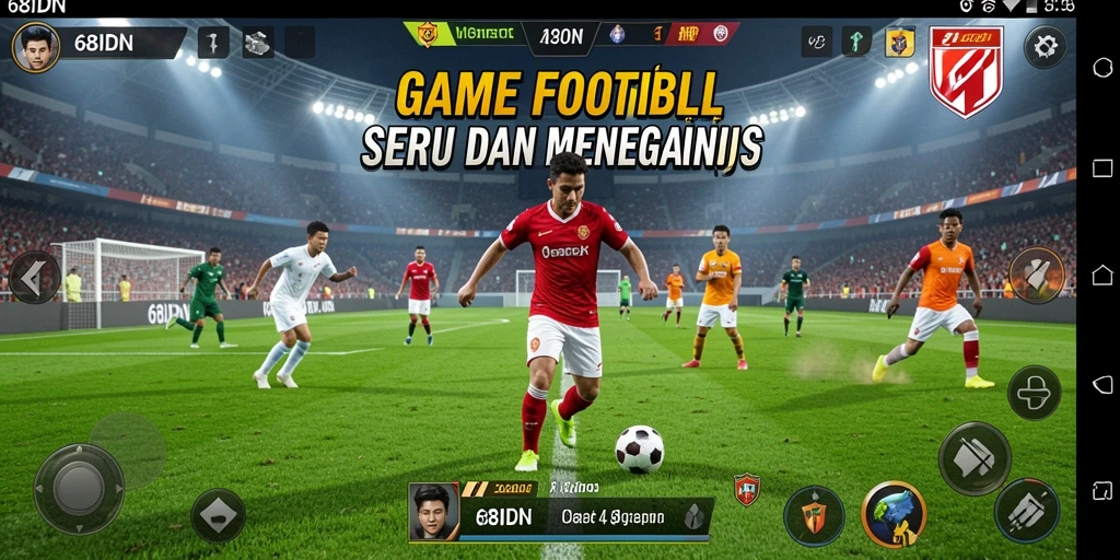 Tampilan gameplay seru dari 68IDN dengan aksi sepak bola yang mendebarkan.