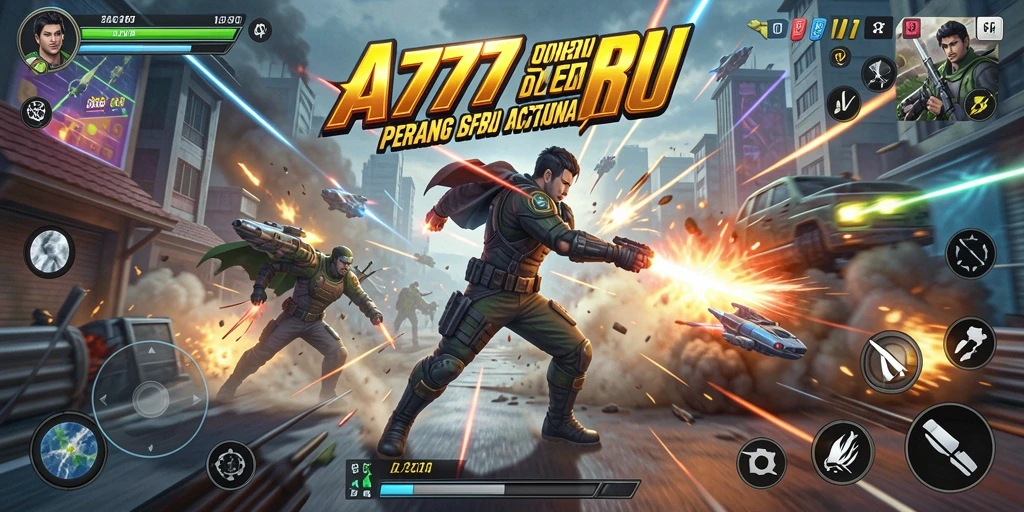Tampilan mendebarkan dari gameplay A7777 yang penuh aksi.