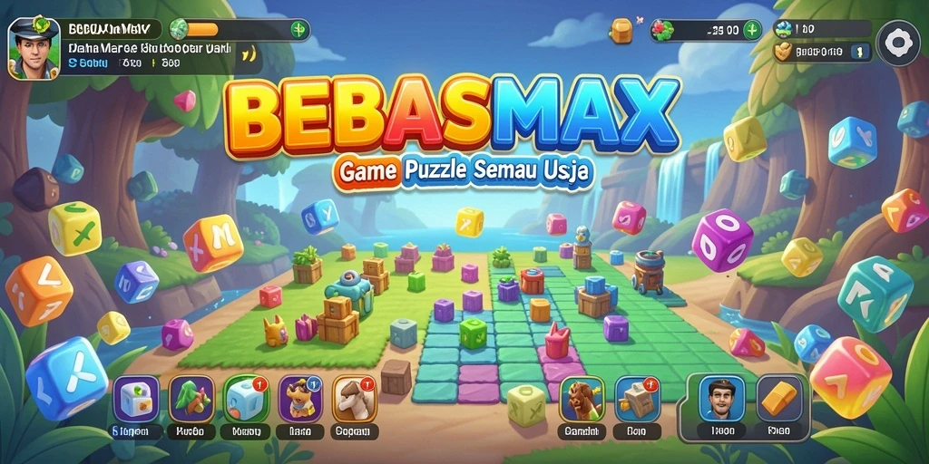 Tampilan permainan BEBASMAX menampilkan tantangan puzzle yang menarik.