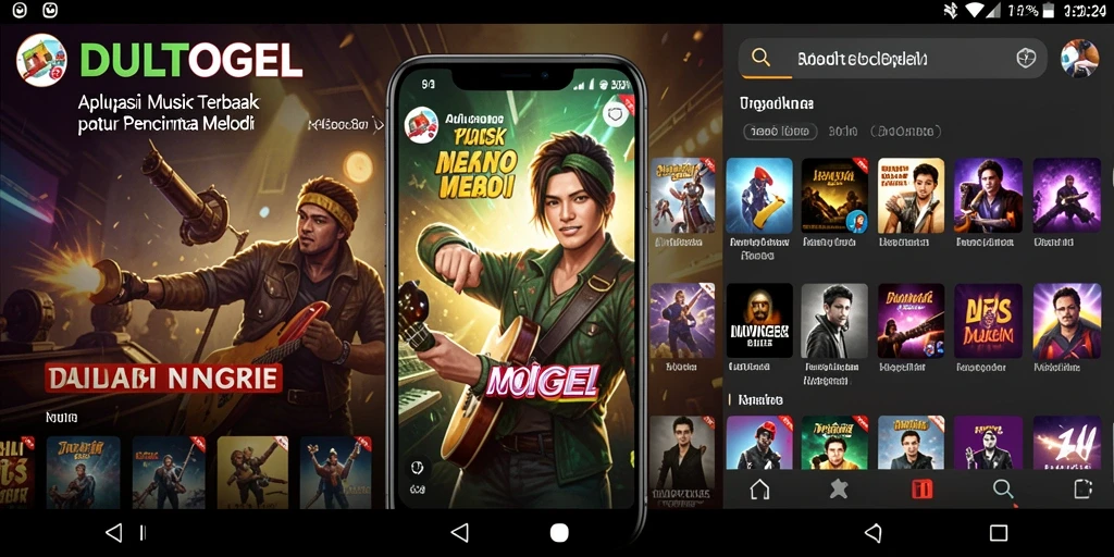 Screenshot gameplay DULTOGEL yang menampilkan pemutar musik.