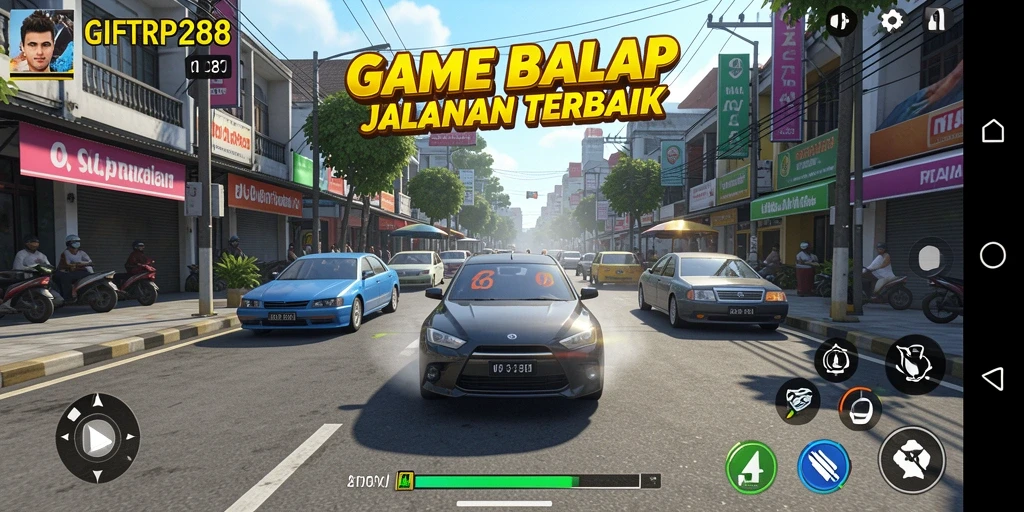 Tampilan gameplay menarik dari GIFTRP288 dengan balapan mendebarkan.