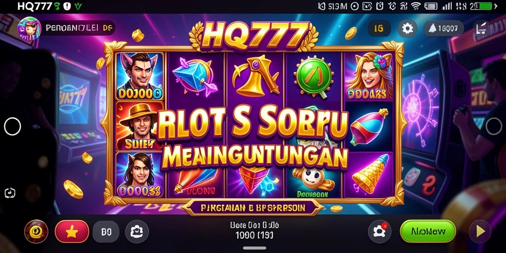 Screenshot gameplay Slot HQ777 yang penuh warna dan menarik.