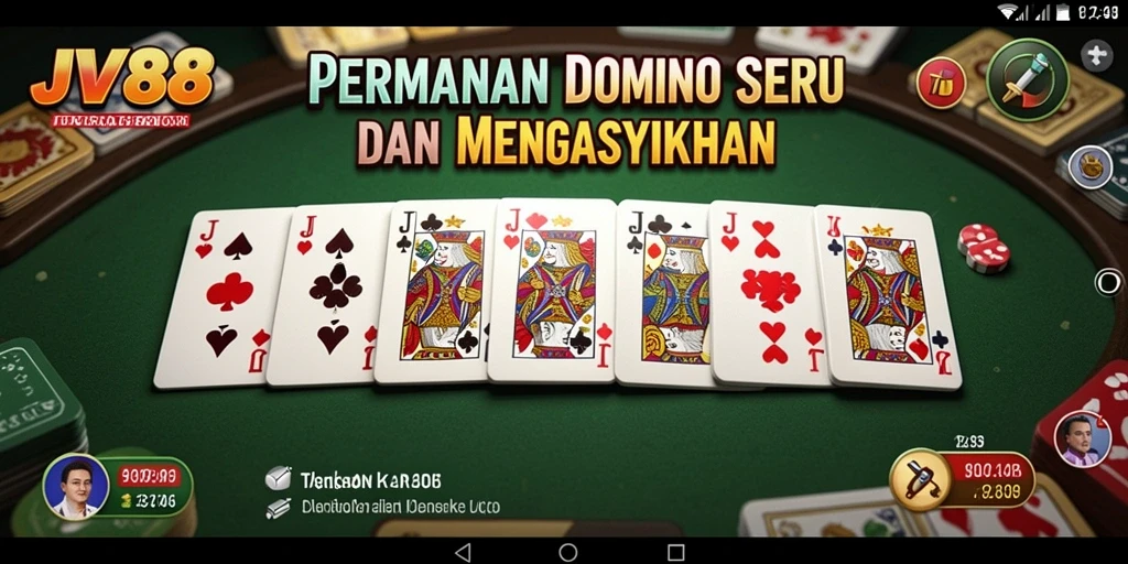 Tampilan gameplay JV88 yang seru dan menarik dalam permainan Domino.