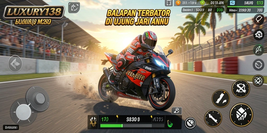 LUXURY138 menampilkan gameplay balapan motor yang seru dan mendebarkan.