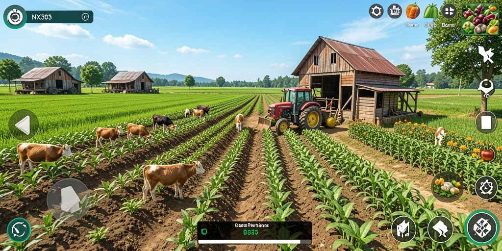 Tampilan gameplay NX303 yang menarik dalam pengalaman bertani.