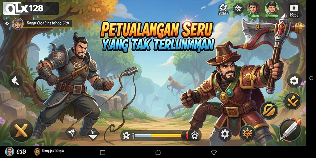 Screenshot gameplay OLX128 menampilkan aksi petualangan yang mendebarkan.