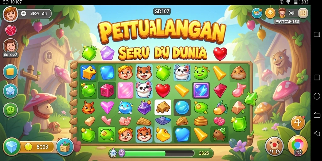 Tangkapan layar gameplay <strong>SD107</strong> yang penuh warna dan menantang.