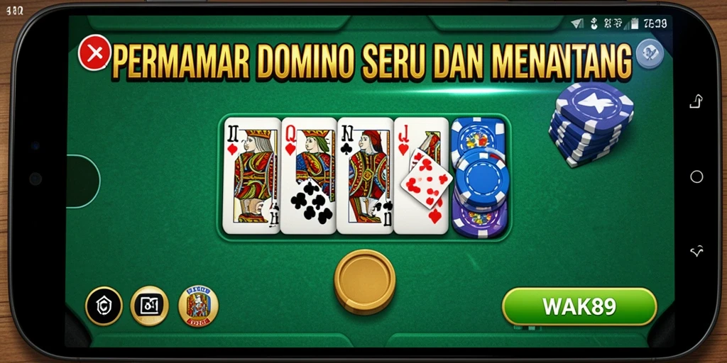 Screenshot WAK89 menampilkan antarmuka game Domino yang menarik.
